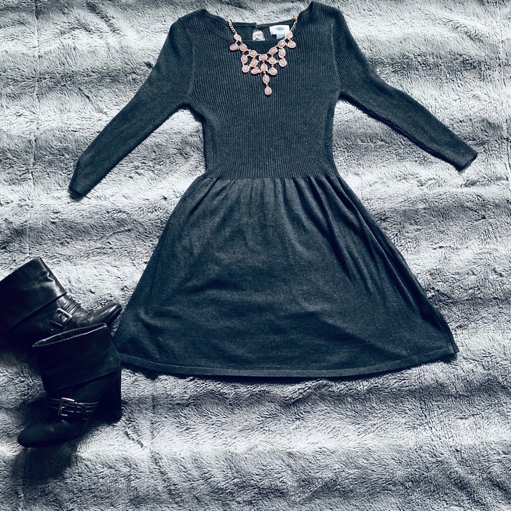 Charcoal Grey Knit Dress